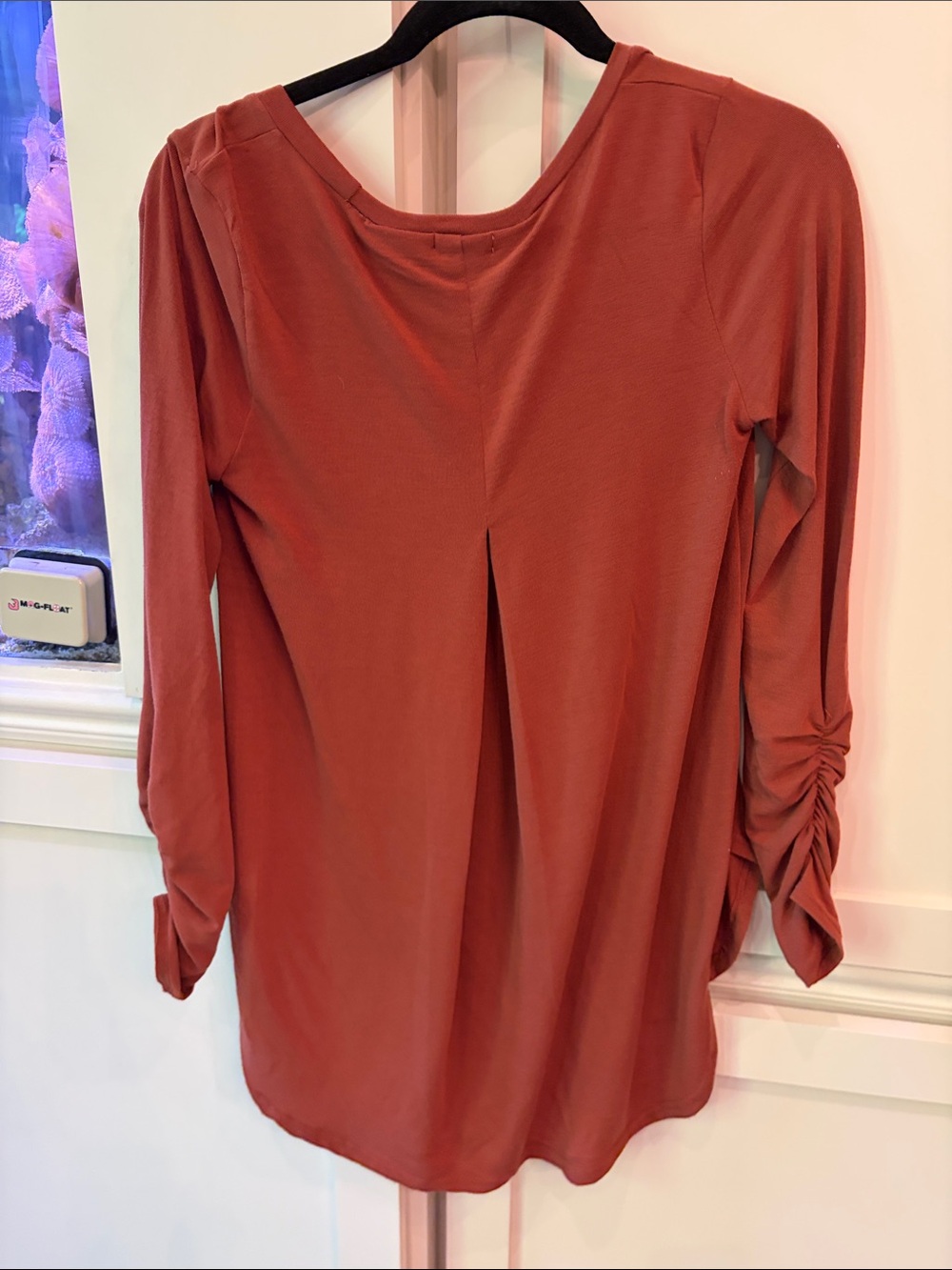 Long Sleeve Layered Tunic in Rust - Picture 5 of 5